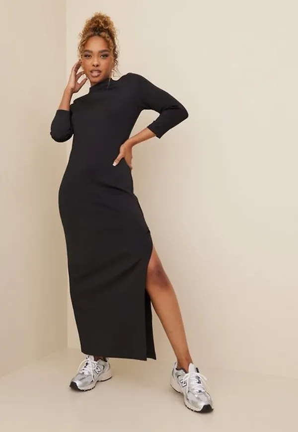 Calvin Klein Technical Knit Fitted Maxi Dress Långärmade klänningar