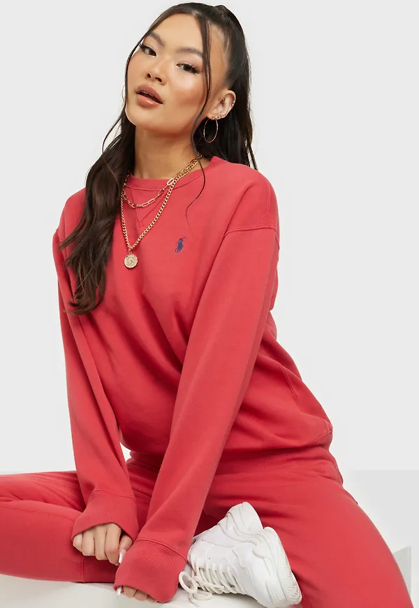 Polo Ralph Lauren - Sweatshirts - Red - Ls Po-Long Sleeve-Knit - Tröjor - sweatshirts