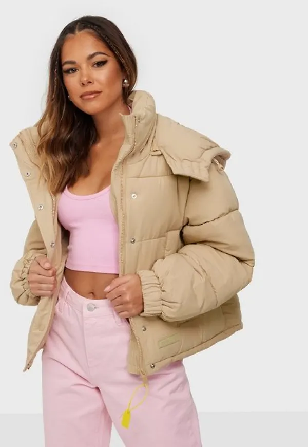Sixth June Short Puffer Jacket W/ Hood Dunjackor Beige