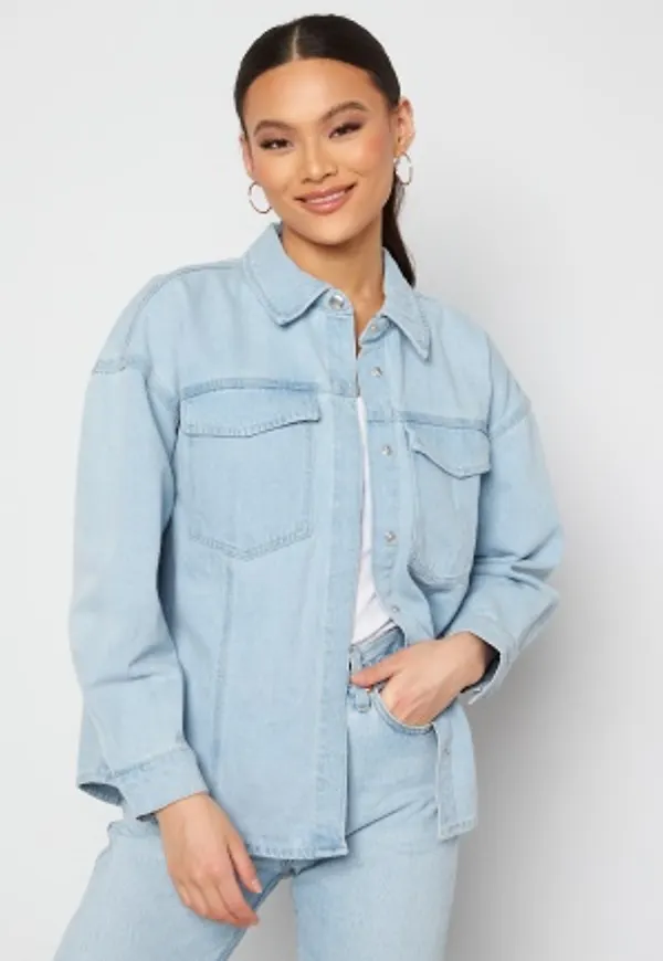 VERO MODA Paloma LS Oversized Shirt Light Blue Denim XS