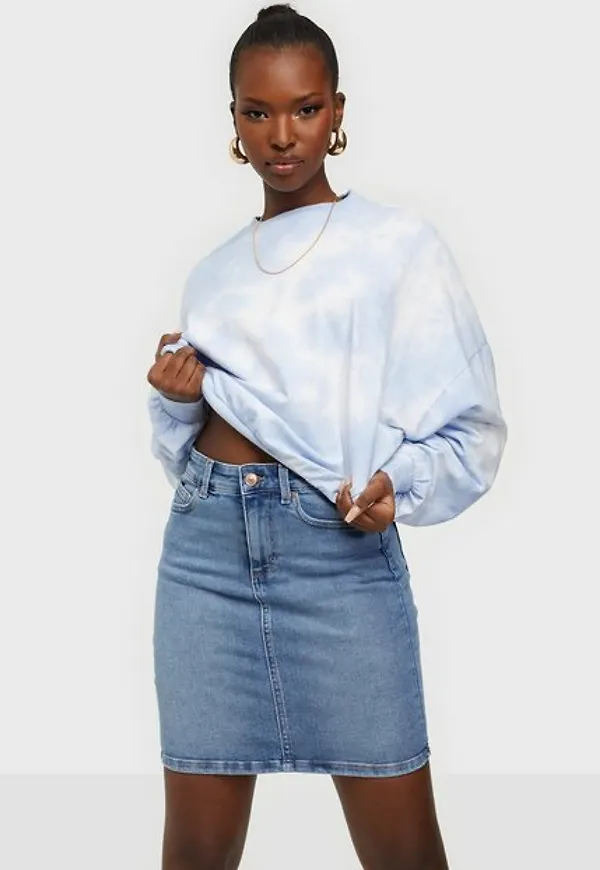 Pieces Pclili Mw Denim Skirt LB159-Vi/Noos Minikjolar