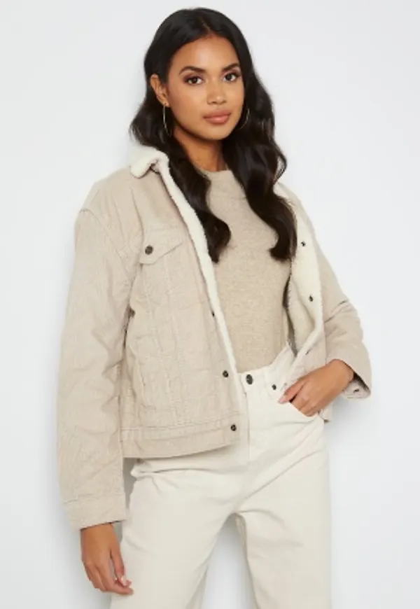 LEVI'S EX BF Sherpa Trucker 0045 Pebble Cement XS