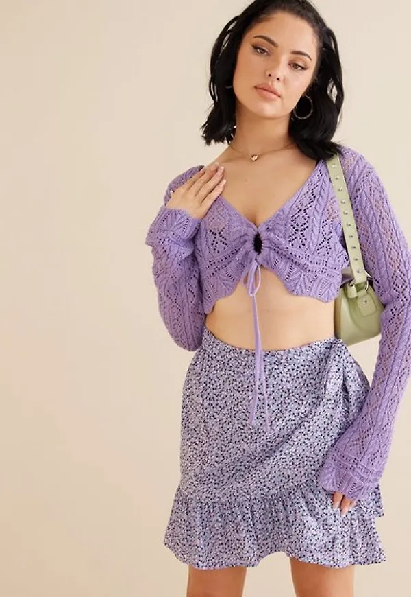 Only Onlolivia Wrap Skirt Wvn Noos Minikjolar Chinese Violet Nanna Flower