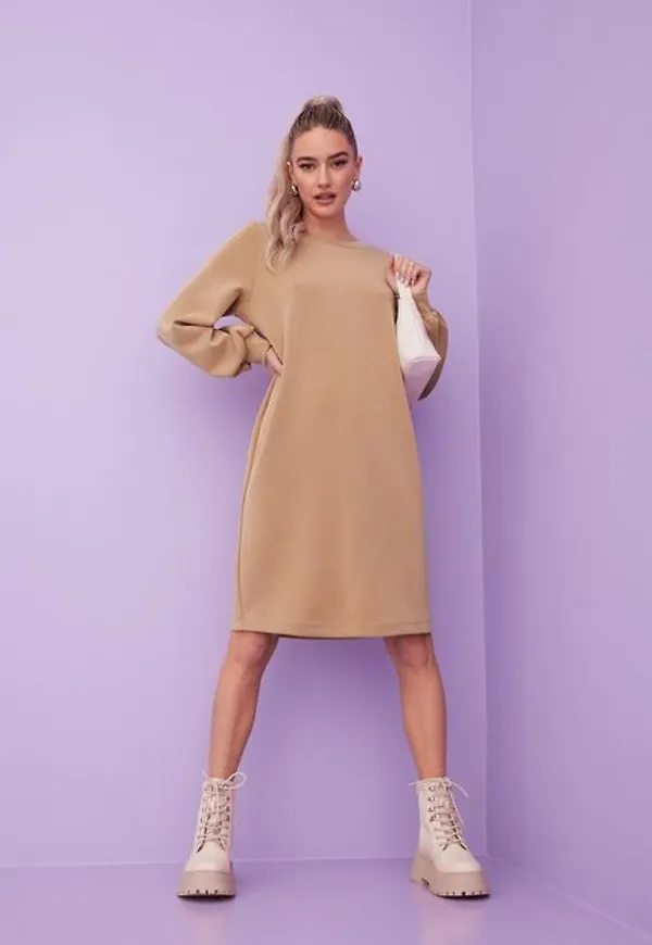 Selected Femme Slftenny Ls O-Neck Sweat Dress Noo Långärmade klänningar