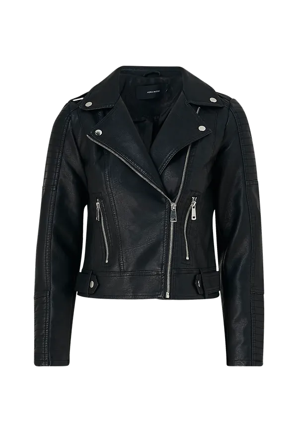 Vero Moda - Bikerjacka vmKerriultra Short Coated Jacket - Svart