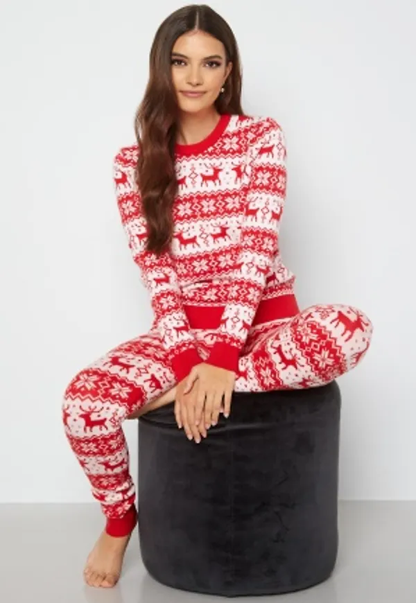 ONLY Xmas Pattern L/S Pullover High Risk Red S