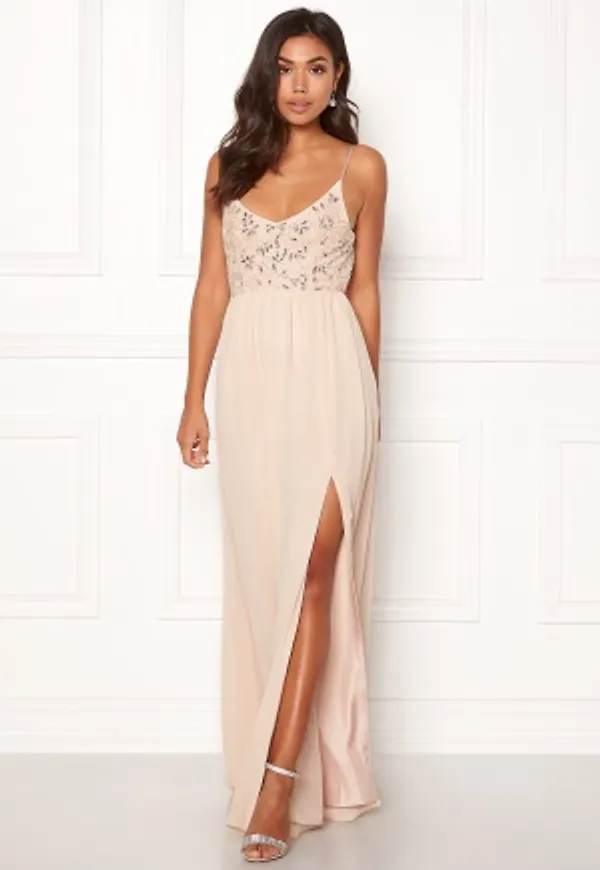 Moments New York Zinnia Beaded Gown Champagne 38