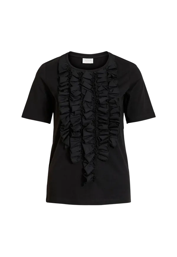 Vila - Topp viFrilla S/S T-shirt - Svart