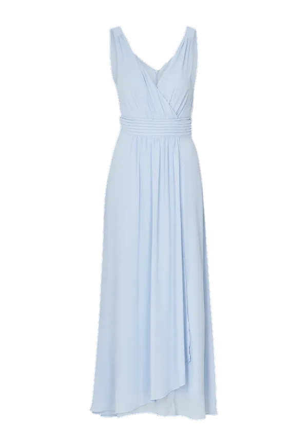 Vila - Maxiklänning viMicada Fake Wrap S/L Ankle Dress - Blå