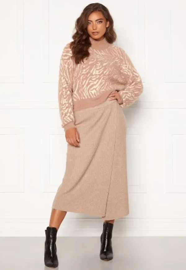 Pieces Suna HW Knit Skirt Natural XS