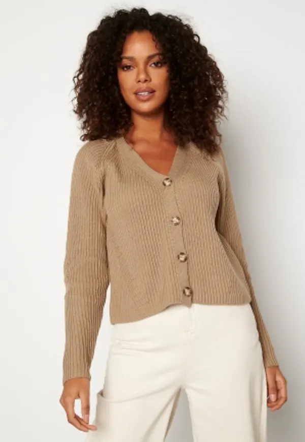 Pieces Osilla LS Knit Cardigan Silver Mink L