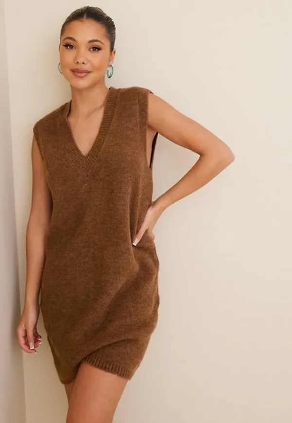 Noisy May Nmson V-Neck Vest Knit Dress S Loose fit dresses