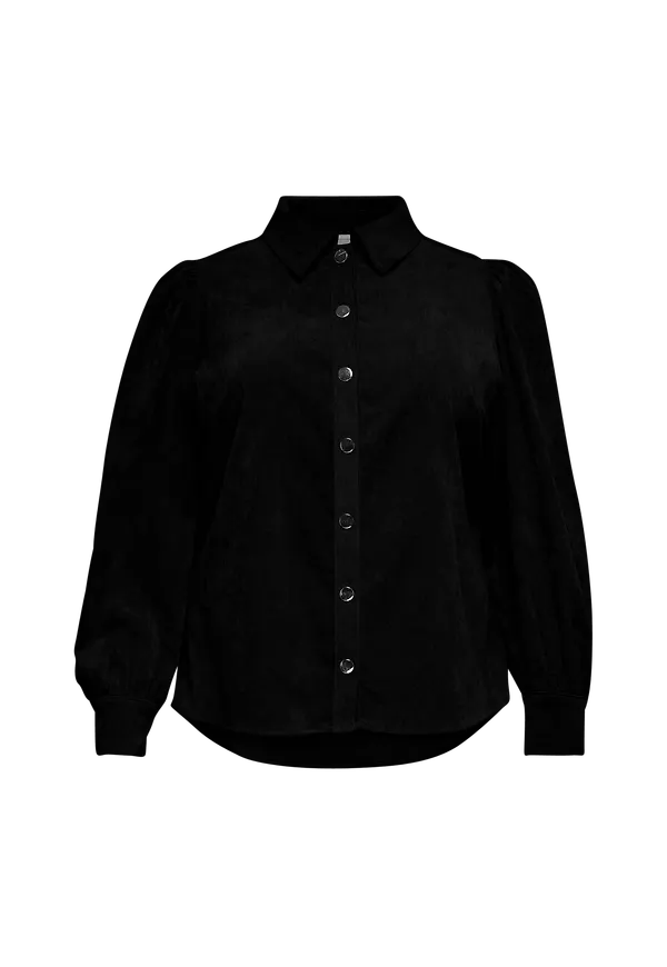 Only Carmakoma - Skjorta carFilabo LS Puff Shirt Solid - Svart