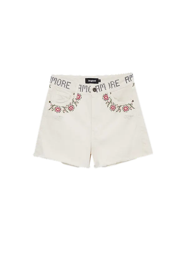 Desigual - Jeansshorts Denim_Laguna - Vit