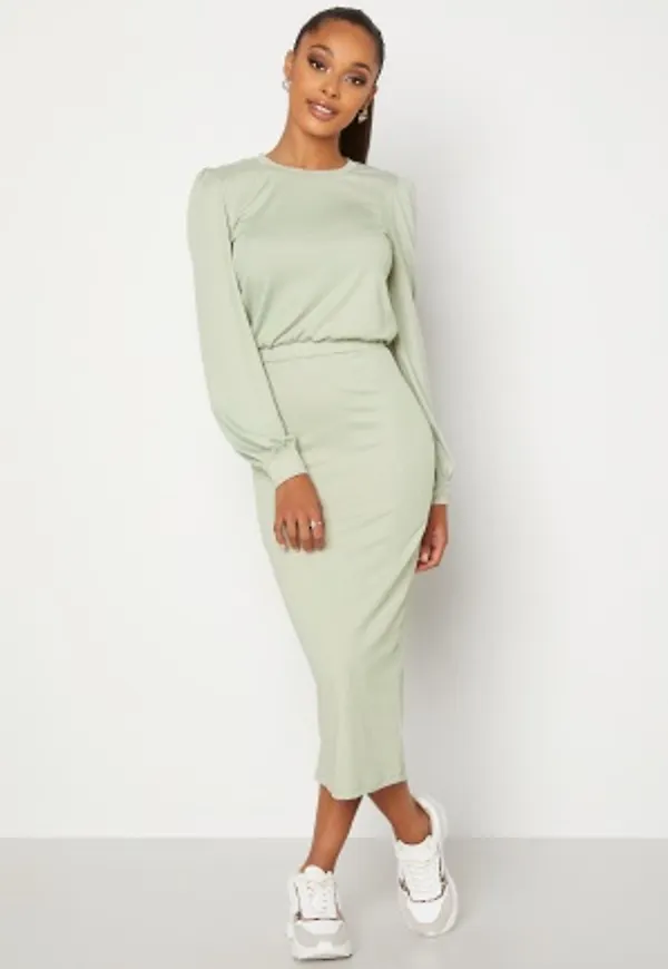 BUBBLEROOM Besa rib dress Dusty green L