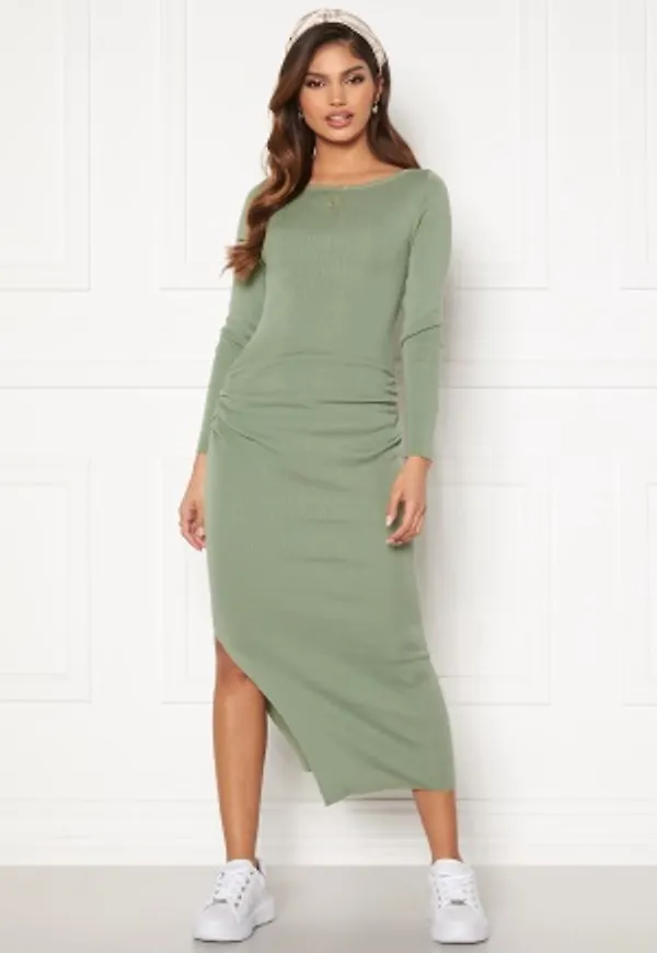 BUBBLEROOM Madina fine knitted dress Dusty green L