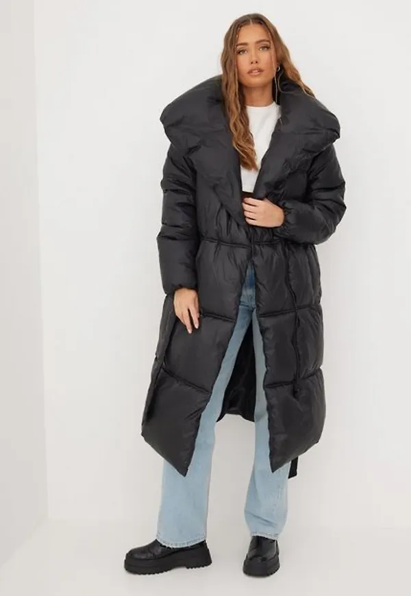 Missguided Recycled Duvet Coat Dunjackor Black