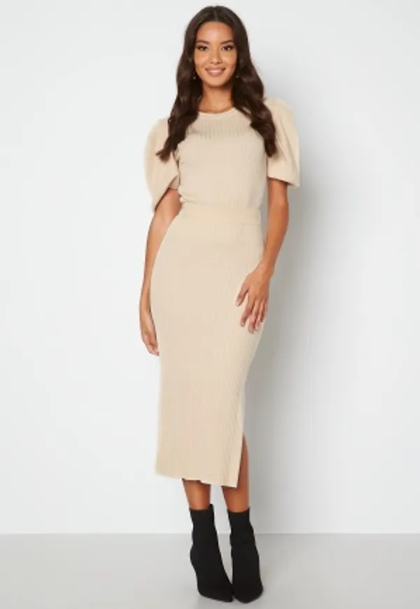 BUBBLEROOM Linnelle knitted skirt White S