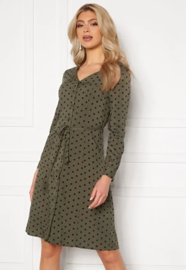 Happy Holly Blake ls dress Khaki green / Black 52/54