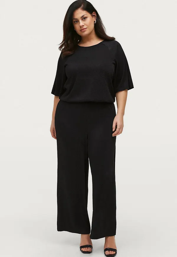 Zizzi - Jumpsuit mDania S/S - Svart