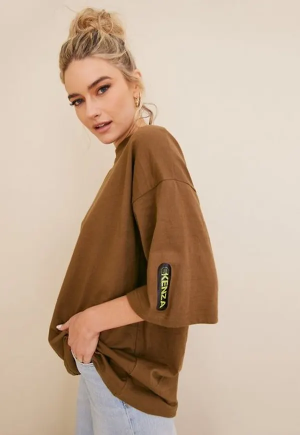 Public Desire Exosed Label Oversized T-Shirt T-shirts