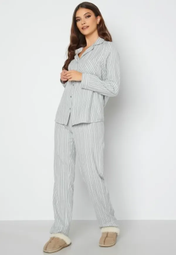 Pieces Era Pyjamas Set Slate Grey Stripes M