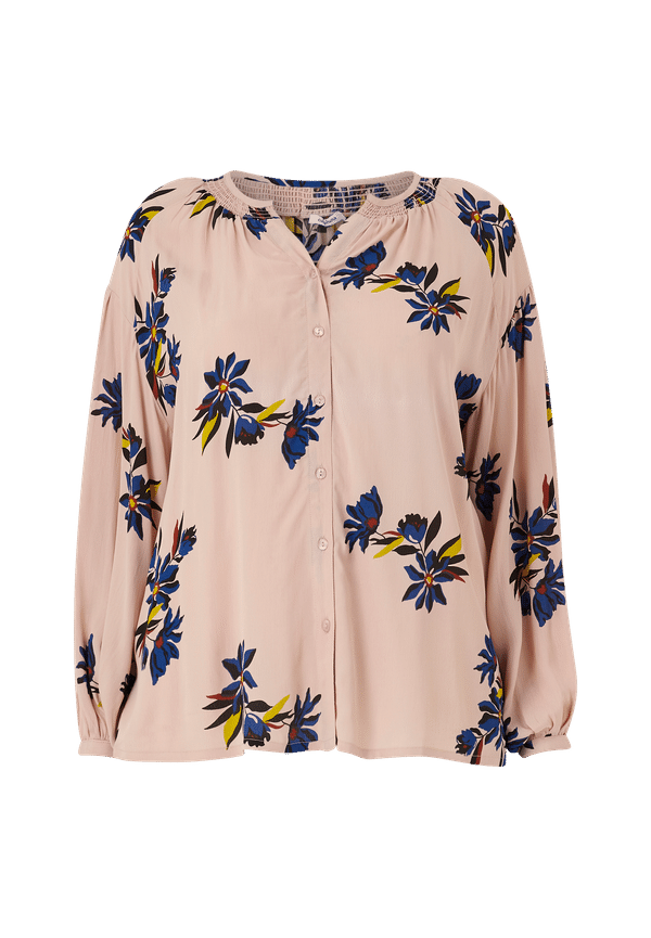 La Redoute - Blommig skjorta med V-ringning och lÃ¥ng Ã¤rm - Rosa