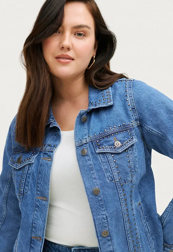 Zizzi - Jeansjacka jKiara L/S Jacket - Blå