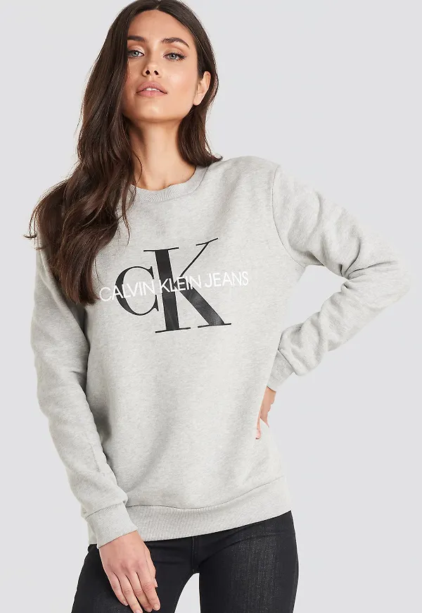 Calvin Klein Core Monogram Logo Sweatshirt - Grey