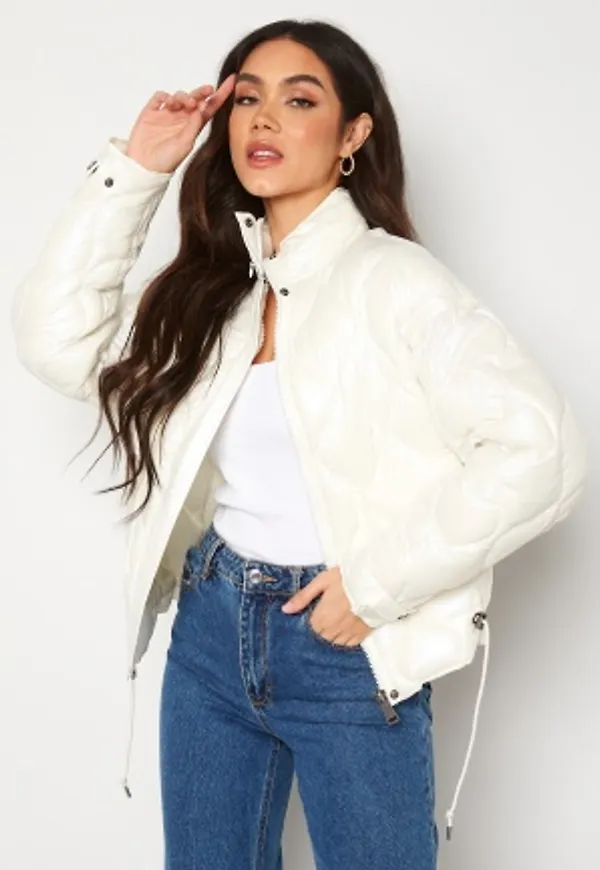Guess Palma Puffer Jacket Cream White XS