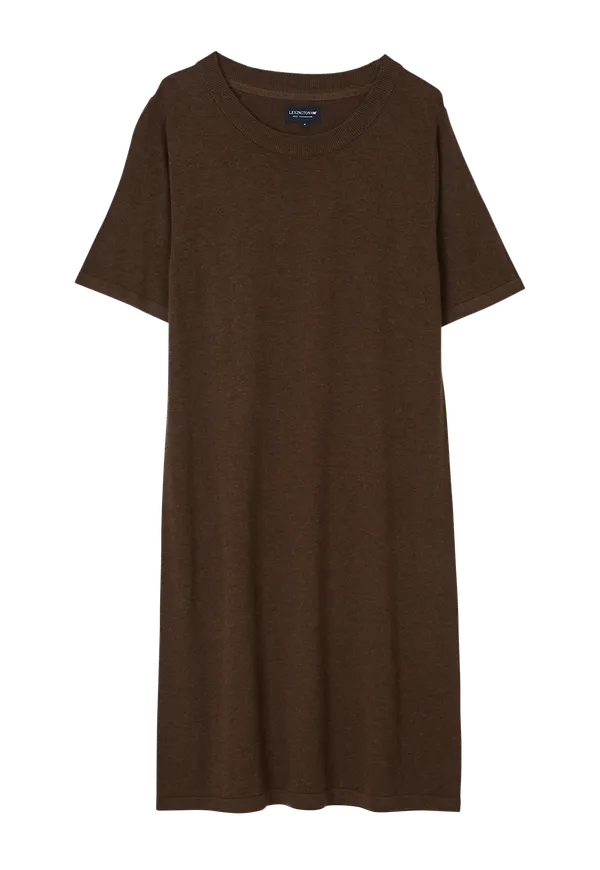 Lexington - Klänning Amy Cotton/Bamboo Knitted Dress - Brun