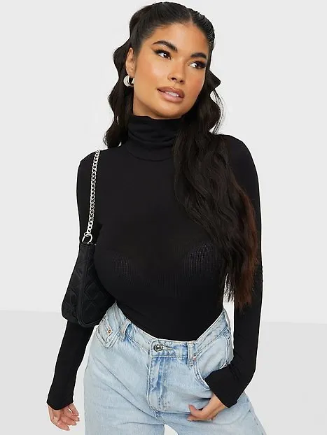 Pieces Pcpippi Ls Rollneck Top Noos Bc Långärmade toppar Black