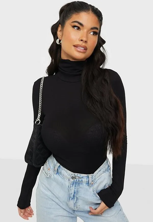 Pieces Pcpippi Ls Rollneck Top Noos Bc Långärmade toppar Black