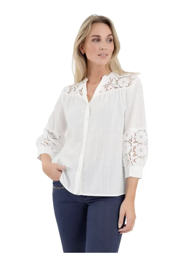 2-Biz Shirts Vit, Dam