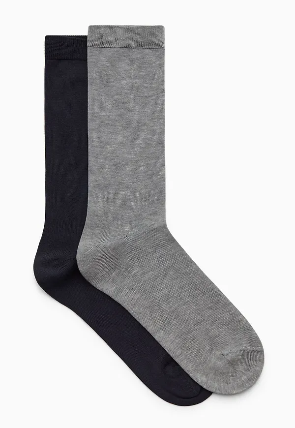 2-PACK MERCERISED COTTON SOCKS
