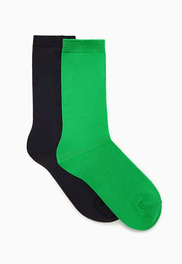 2-PACK MERCERISED COTTON SOCKS