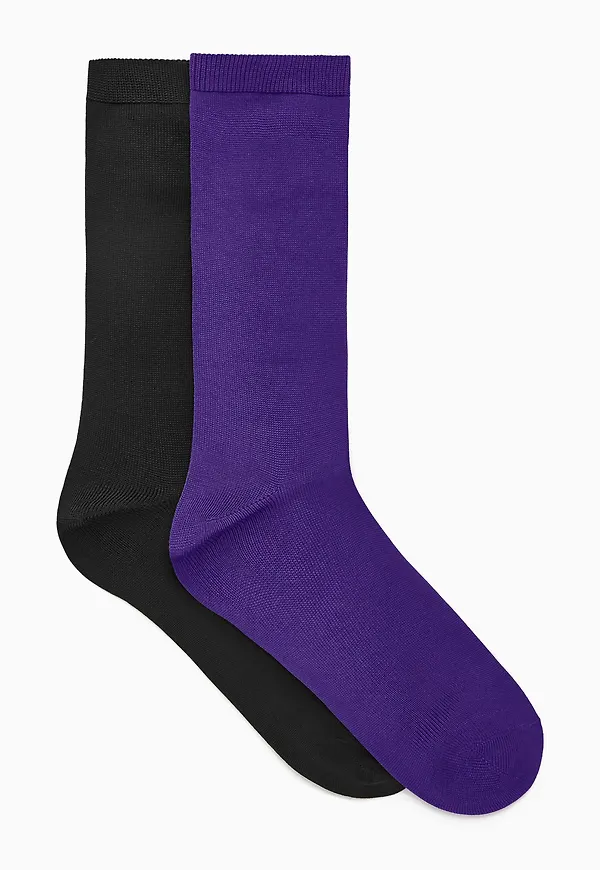 2-PACK MERCERISED COTTON SOCKS