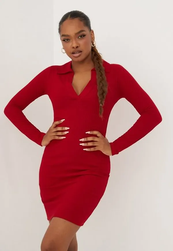 NLY Trend Too Good Collar Dress Klänningar Röd