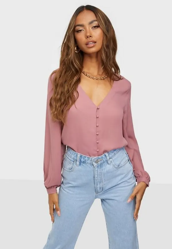 Jacqueline de Yong Jdyhermine L/S Short Button Shirt W Vardagsblusar Nostalgia Rose