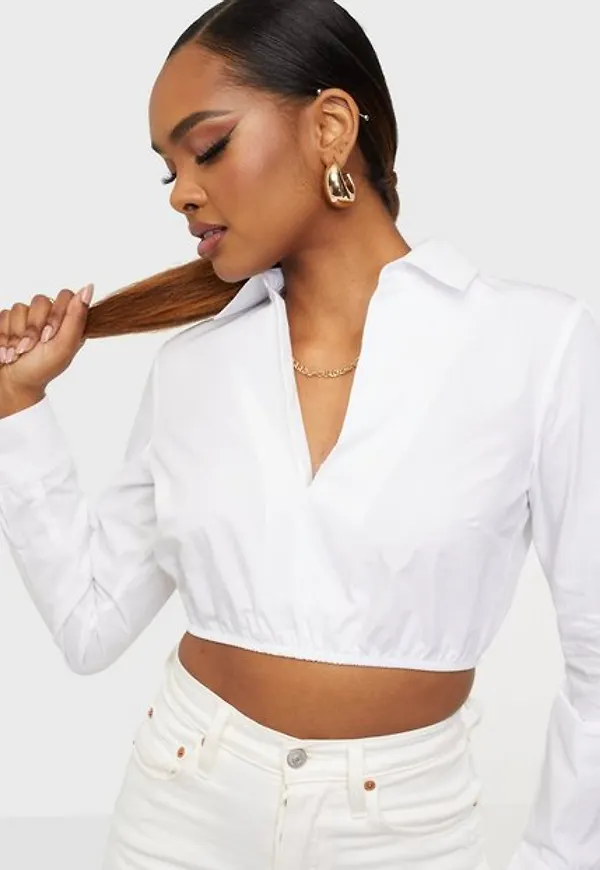NLY Trend Cute Cropped Shirt Crop tops Vit
