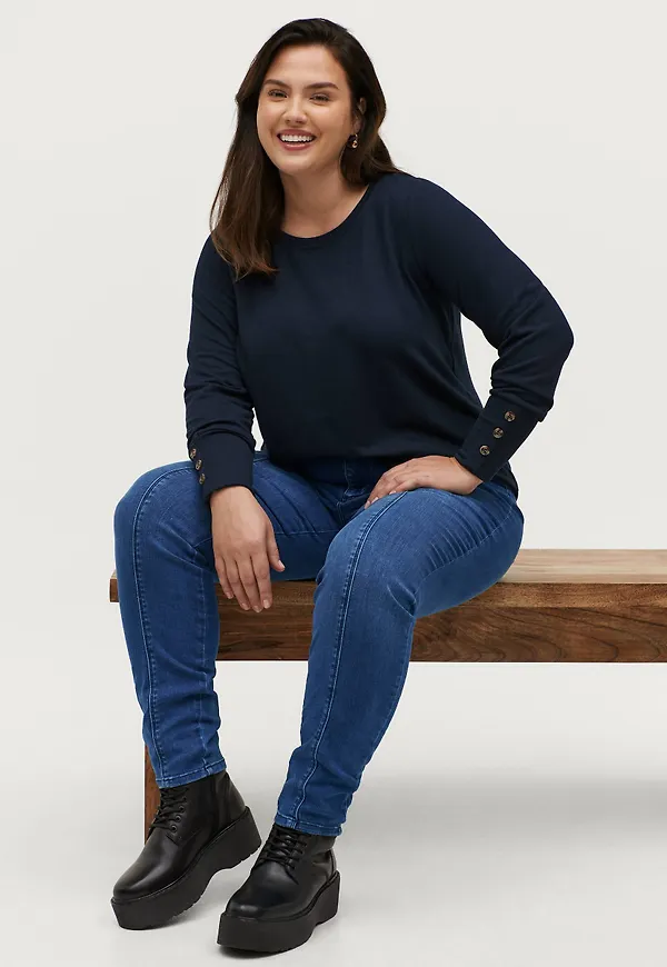 Zizzi - Jeans jEmmaDual Core Amy - Blå