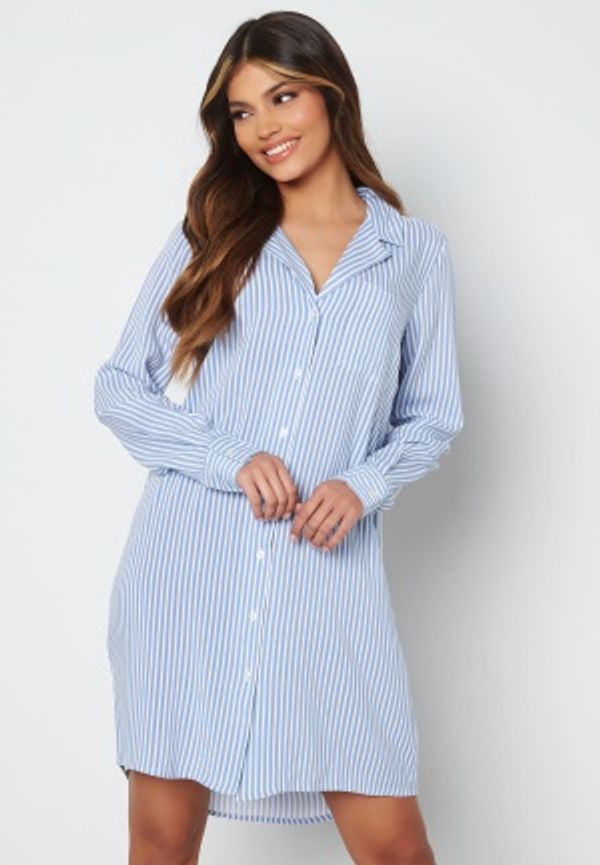 BUBBLEROOM Stina night shirt Light blue / Striped 42