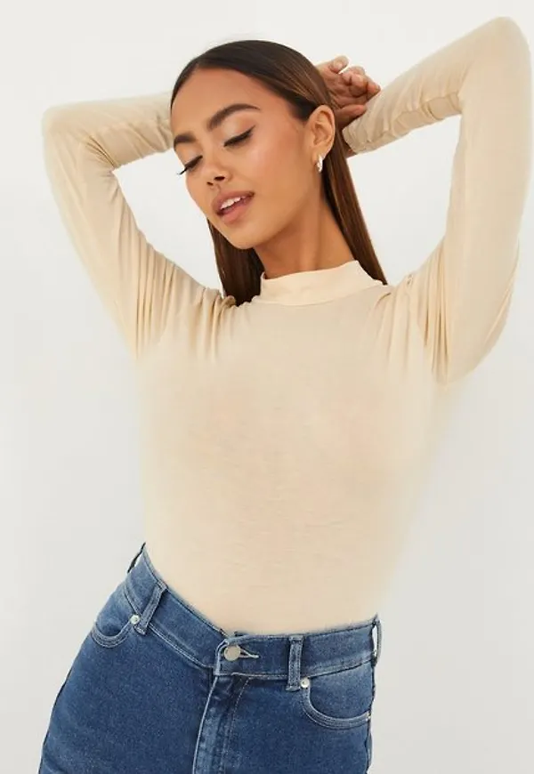 Jacqueline de Yong Jdysandy L/S Highneck Top Jrs Långärmade toppar Tapioca