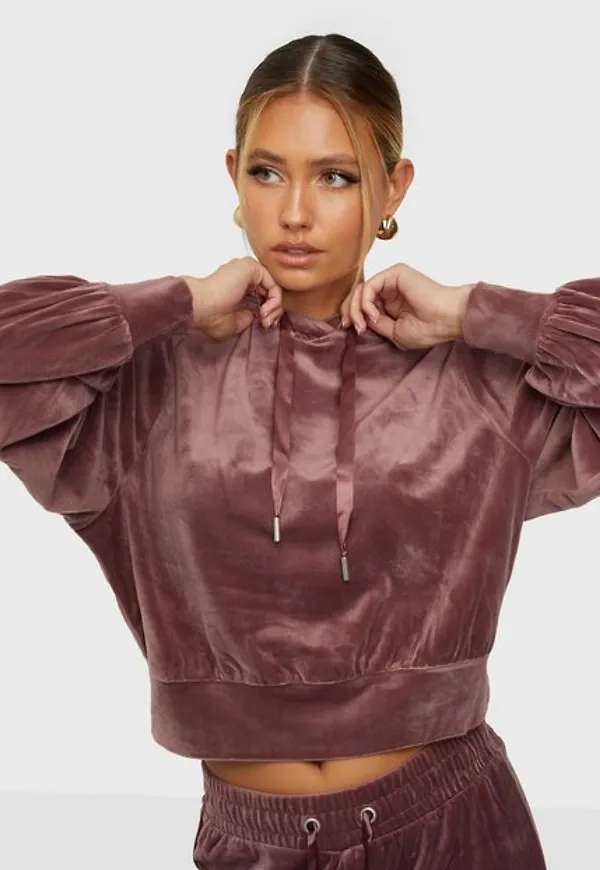 Only Onllaya L/S Hood Velvet Swt Cardigans Rose Brown