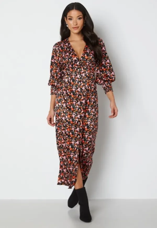Y.A.S Fiesta 3/4 Long Dress Black AOP Print & Ja M