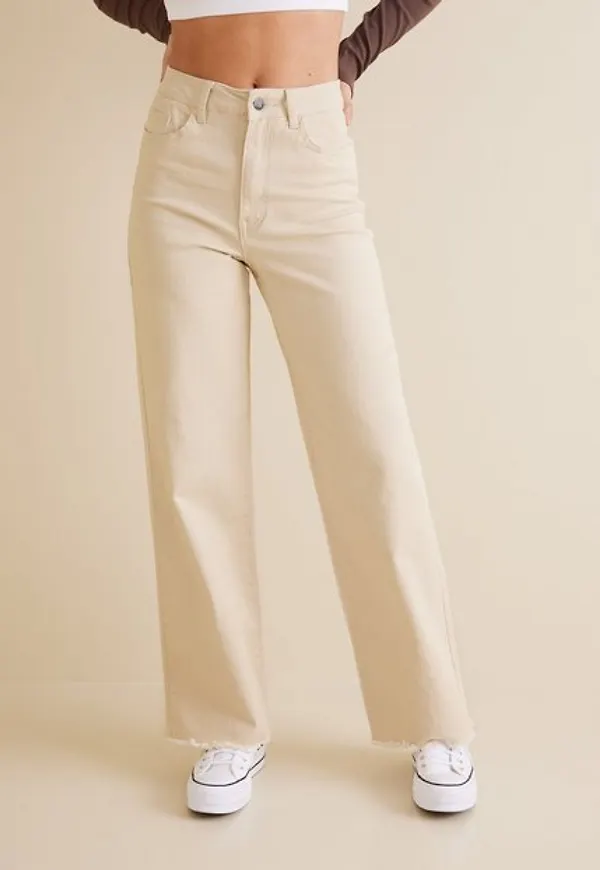 Object Collectors Item Objsavannah Twill Hw Wide Leg. Jean Wide leg jeans Sandshell