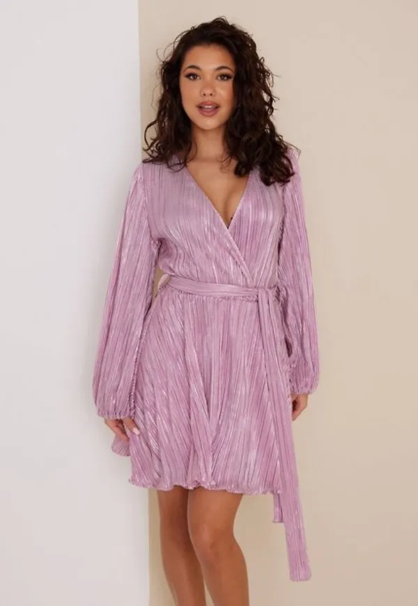 Bardot Bellissa Pleat Dress Långärmade klänningar