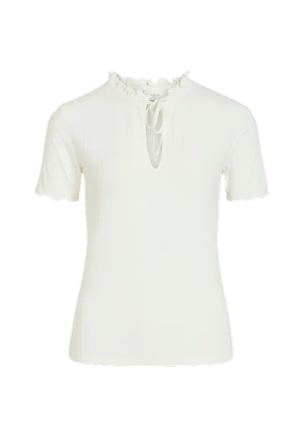 Vila - Topp viAthalia S/S Tie Top - Vit