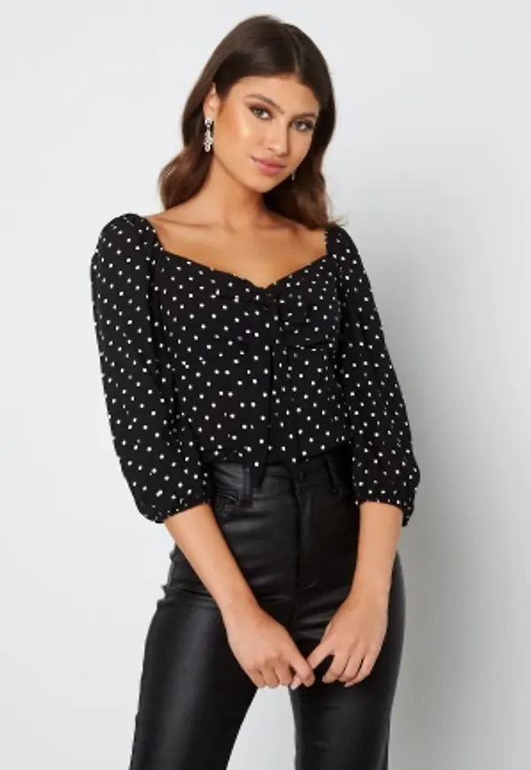 Trendyol 3/4 Sleeve Dot Blouse Black 38
