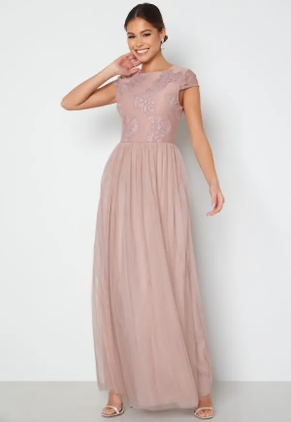 Bubbleroom Occasion Ariella Lace Gown Dusty pink 36